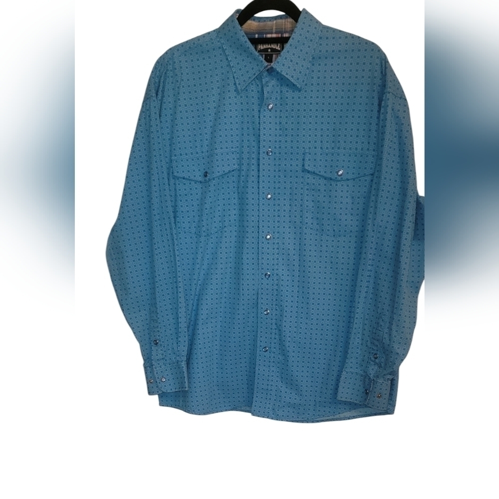 Panhandle Western Pearl Snap Button Down Casual long sleeve Shirt